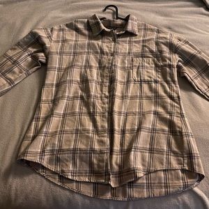 SHEIN Brown Plaid Cardigan Shirt